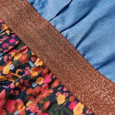 Vidaxl Otroška obleka z dolgimi rokavi mornarsko in denim modra 104