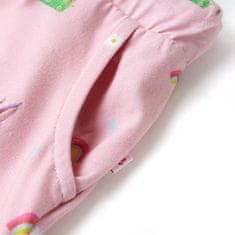 Vidaxl Otroške kratke hlače z vrvico svetlo roza 140