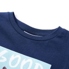Vidaxl Otroška majica s kratkimi rokavi mornarsko modra 140