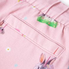 Vidaxl Otroške kratke hlače z vrvico svetlo roza 140
