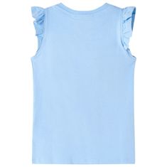 Vidaxl Otroška majica s kratkimi rokavi z volančki svetlo modra 92