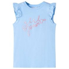 Greatstore Otroška majica s kratkimi rokavi z volančki svetlo modra 116
