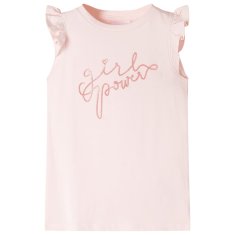 Greatstore Otroška majica s kratkimi rokavi z volančki nežno roza 104