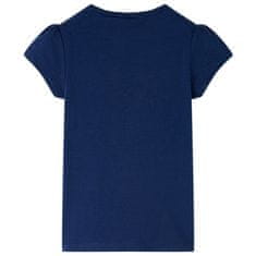 Greatstore Otroška majica s kratkimi rokavi mornarsko modra 140
