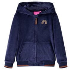 Vidaxl Otroška jakna s kapuco mornarsko modra 104