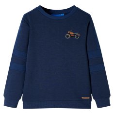 Greatstore Otroški pulover mornarsko modra melange 140
