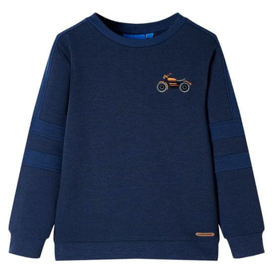 Greatstore Otroški pulover mornarsko modra melange 116