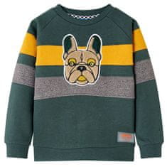 shumee Otroški pulover temno zelen 128