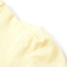 Vidaxl Otroška majica s kratkimi rokavi nežno rumena 128