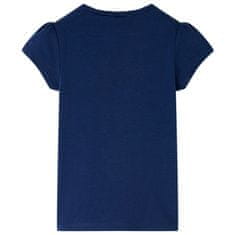 Greatstore Otroška majica s kratkimi rokavi mornarsko modra 128
