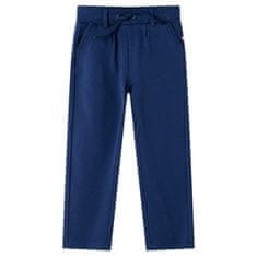 Greatstore Otroške hlače z vrvico mornarsko modre 128