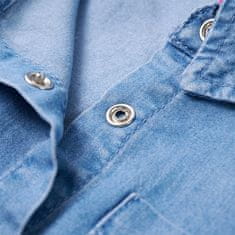 Vidaxl Otroška obleka z dolgimi rokavi mornarsko in denim modra 104