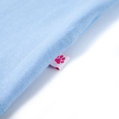 Vidaxl Otroška majica s kratkimi rokavi z volančki svetlo modra 104