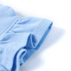 Vidaxl Otroška majica s kratkimi rokavi z volančki svetlo modra 104