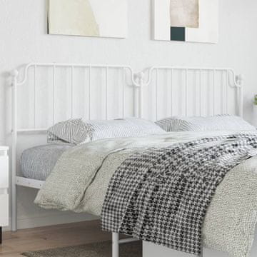 Vidaxl vidaXL Kovinsko vzglavje postelje, belo, 200 cm