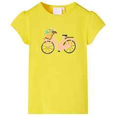 Greatstore Otroška majica s kratkimi rokavi rumena 104