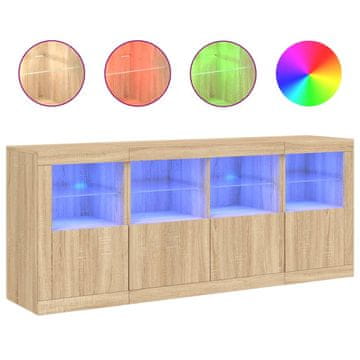 Vidaxl Komoda z LED lučkami sonoma hrast 163x37x67 cm