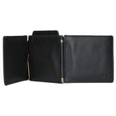 Usnjena ozka denarnica Lagen 50371 črna
