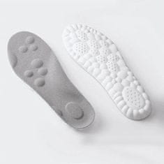 SOLFIT® Vložki za čevlje, Ergonomski vložki, 4D tehnologija oblakov, Vpijanje vlage, Opora stopalom (1 par, 35-39, Siva) | CLOUDSTEP