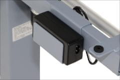 STEMA Okvir z električno nastavitvijo višine PRATO 01-2T/A v sivi barvi. Ima en motor in se lahko polni preko USB. Nastavljiva višina v območju 72–121 cm.