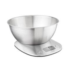 Eva Digitalna kuhinjska tehtnica s posodo 1g-5kg / srebrna / inox