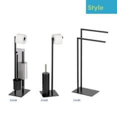 Kela WC komplet STYLE z držalom za rezervni zvitek črn 26x18x71cm KL-22499