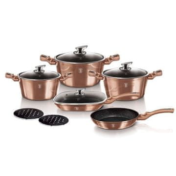 Berlingerhaus komplet granitnih loncev Rose Gold 30001