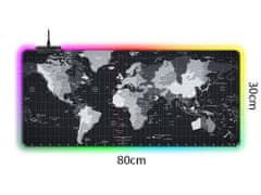 CoZy Podloga za miško RGB Zemljevid Sveta 80x30 cm