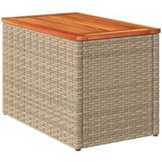 Vidaxl Vrtna stranska mizica 2 kosa bež 55x34x37 cm PE ratan les