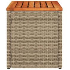 Vidaxl Vrtna stranska mizica 2 kosa bež 55x34x37 cm PE ratan les