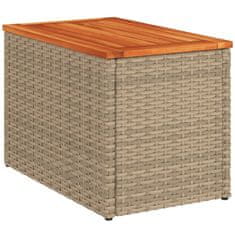 Vidaxl Vrtna stranska mizica 2 kosa bež 55x34x37 cm PE ratan les