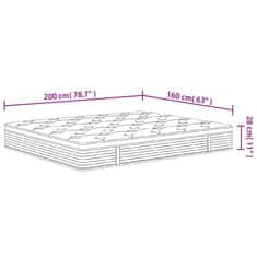 Vidaxl Vzmetnica z žepkastim vzmetenjem srednja plus 160x200 cm