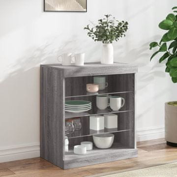 Vidaxl vidaXL LED omarica siva sonoma hrast 60,5x37x67 cm
