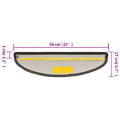 Vidaxl Preproge za stopnice 15 kosov 56x17x3 cm temno sive