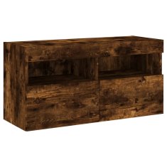 Vidaxl Stenska TV omarica z LED lučkami dimljeni hrast 80x30x40 cm