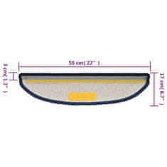 Vidaxl Preproge za stopnice 15 kosov 56x17x3 cm modre