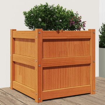 Vidaxl vidaXL Vrtno korito za sajenje iz voska rjave barve 50x50x50 cm masivni borov les