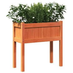 Vidaxl Vrtno korito z nogami voščeno rjavo 70x31x70 cm trdna borovina
