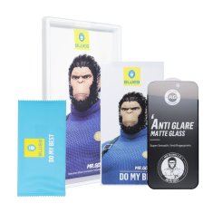 BLUEO 5D kaljeno steklo Mr. Monkey Glass - Apple iPhone 12 / 12 Pro črno (Strong Matte)