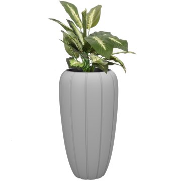 botle Cvetlični lonec Cvetlični lonec z vložkom Barva Siva Okrogla 40 cm V 75 cm Žlebasta površina Mat plastika Moderni Glamour