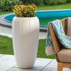 botle Cvetlični lonec Cvetlični lonec z vložkom Barva Terakota Okrogla 40 cm V 62 cm Žlebljena površina Mat plastika Moderni Glamour