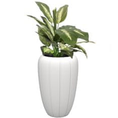 botle Cvetlični lonec Cvetlični lonec z vložkom Barva Bela Okrogla 40 cm V 62 cm Žlebljena površina Mat plastika Moderni Glamour