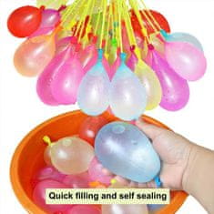 Netscroll 222 vodnih balonov (2 paketa), baloni na slamicah za hitrejše polnjenje, različnih barv, odlična vodna zabava v vročih poletnih dnevih, WaterBalloons