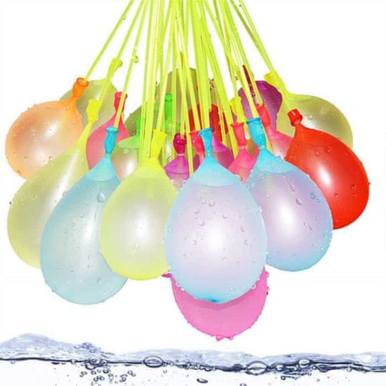 Netscroll 111 vodnih balonov, baloni na slamicah za hitrejše polnjenje, različnih barv, odlična vodna zabava v vročih poletnih dnevih, WaterBalloons