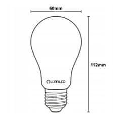 LUMILED 6x LED žarnica E27 A60 11W = 100W 1521lm 3000K Topla bela 360° Filament mlečni mehurček