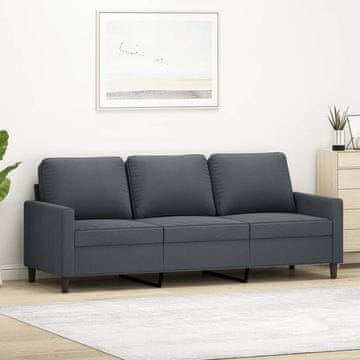 Vidaxl vidaXL Trosed Temno siv 180 cm oblazinjen z žametom