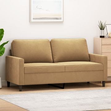 Vidaxl vidaXL Dvosed kavč rjav 140 cm žametno oblazinjenje