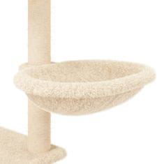 Vidaxl Mačje drevo s praskalniki iz sisala krem 153 cm
