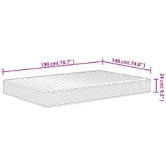 Vidaxl Vzmetnica iz pene srednje mehka 140x190 cm