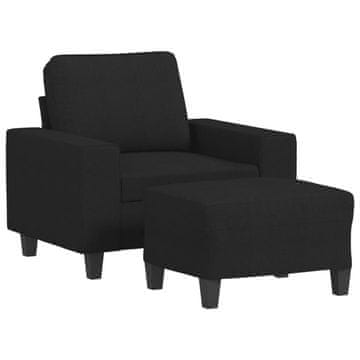 Vidaxl Fotelj s stolčkom za noge črn 60 cm blago